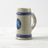 Springende dolfijn Blauwe Zee Dier Bierpul (Voorkant rechts)