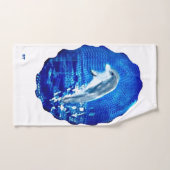 Springende dolfijn blauwe zee handdoek (Handdoek)