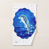 Springende dolfijn blauwe zee handdoek (Handdoek)
