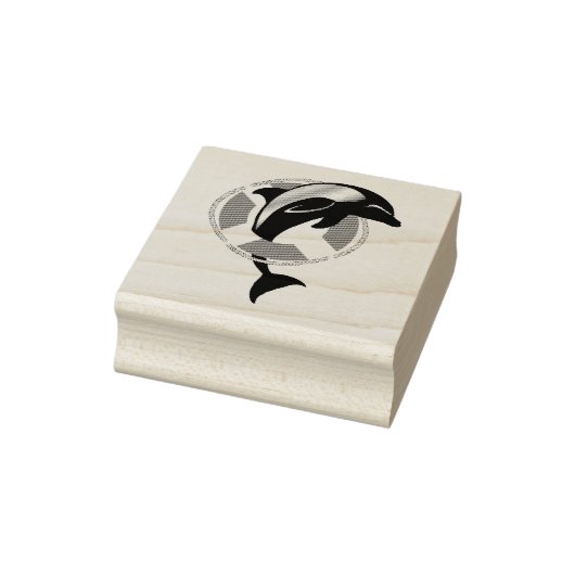 Springende dolfijn/bruinvis door levensring rubberstempel (Stempel)