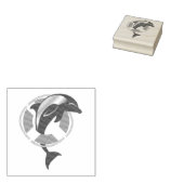 Springende dolfijn/bruinvis door levensring rubberstempel (Gestempeld)