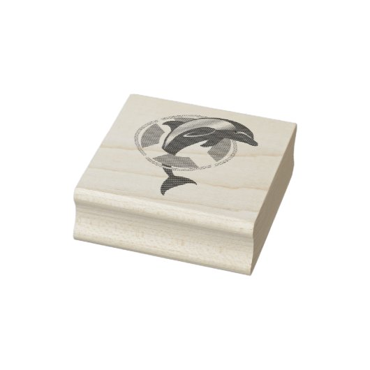 Springende dolfijn/bruinvis door levensring rubberstempel (Stempel)