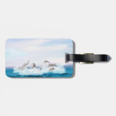 Springende dolfijnen bagagelabel (Achterkant horizontaal)