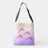 springende dolfijnen crossbody tas (Achterkant)