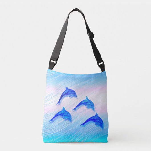 springende dolfijnen crossbody tas (Voorkant)