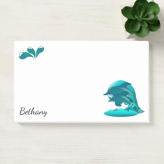 Springende dolfijnen gepersonaliseerd post-it® notes (Kantoor)