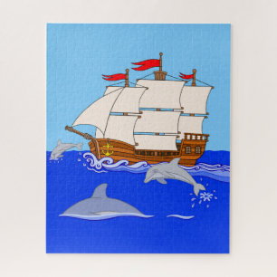 Springende dolfijnen legpuzzel