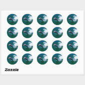 Springende en dansende dolfijn ronde sticker (Vel)