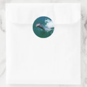 Springende en dansende dolfijn ronde sticker (Tas)