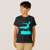 Springende Figuur - Cyaan T-shirt (Voorkant volledig)