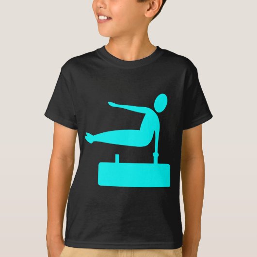 Springende Figuur - Cyaan T-shirt (Voorkant)