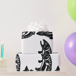 Springende Forel Vis Silhouet Cadeaupapier