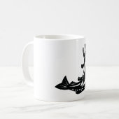 Springende Forel Vis Silhouet Koffiemok (Voorkant links)
