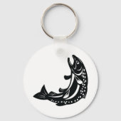 Springende Forel Vis Silhouet Sleutelhanger (Voorkant)