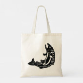 Springende Forel Vis Silhouet Tote Bag (Achterkant)