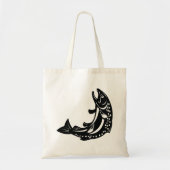 Springende Forel Vis Silhouet Tote Bag (Voorkant)