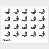 Springende Forel Vis Silhouet Vierkante Sticker (Vel)