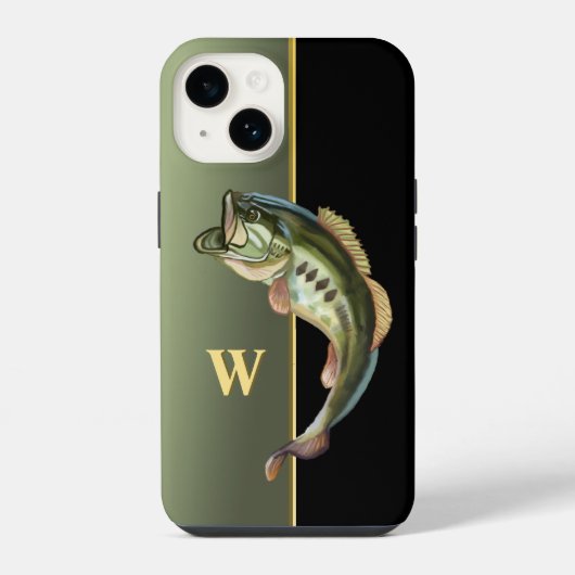 Springende grote mondbaars manhaftig iPhone hoesje (Achterkant)