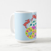 Springende hazen  koffiemok (Voorkant links)
