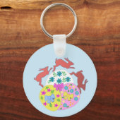 Springende hazen  sleutelhanger (Voorkant)