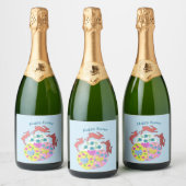 Springende hazen sparkling wijnetiket (Flessen)