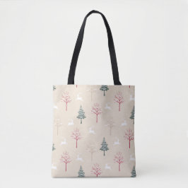 Springende herten & besneeuwde bomen Kerstmis bood Tote Bag