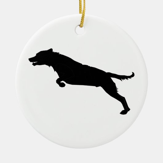 Springende Honden Silhouet Keramisch Ornament (Voorkant)