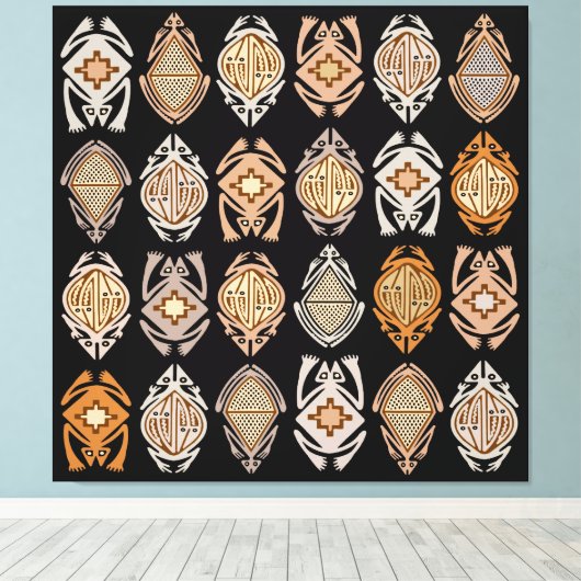 Springende kikkers canvas afdruk (Insitu (Houten vloer))