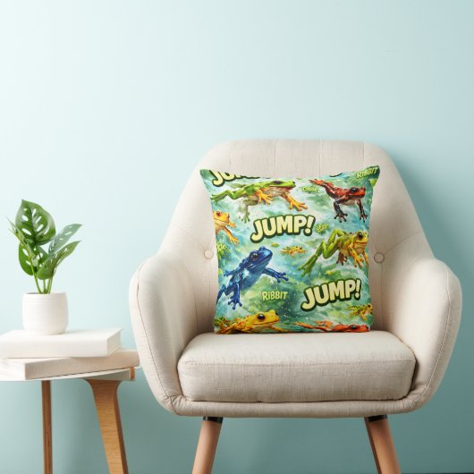 Springende kikkers springen klinknagel leuk patroo kussen (Stoel)