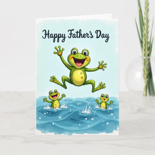 Springende Kikkervis Vaderdag Kaart (Voorkant)