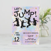 Springende kinderen trampoline verjaardag kaart (Staand voorkant)