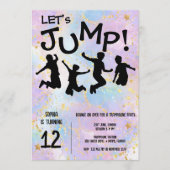 Springende kinderen trampoline verjaardag kaart (Voorkant)