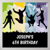 Springende Kinderen Trampoline Verjaardagsfeest Ba Poster (Voorkant)