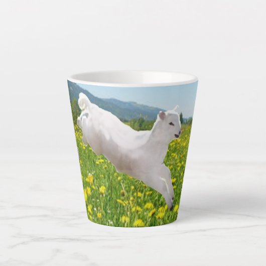 Springende Lammeren Pasen Latte Mok (Voorkant)