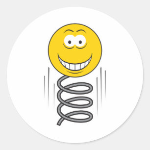 springende lente gezicht ronde sticker