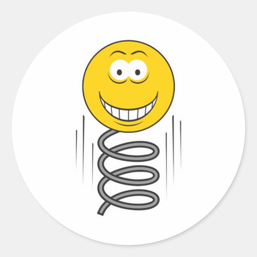 springende lente gezicht ronde sticker (Voorkant)