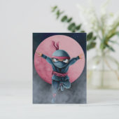 Springende Ninja Rode Maan  Briefkaart (Staand voorkant)