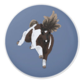 Springende pony  keramische knop