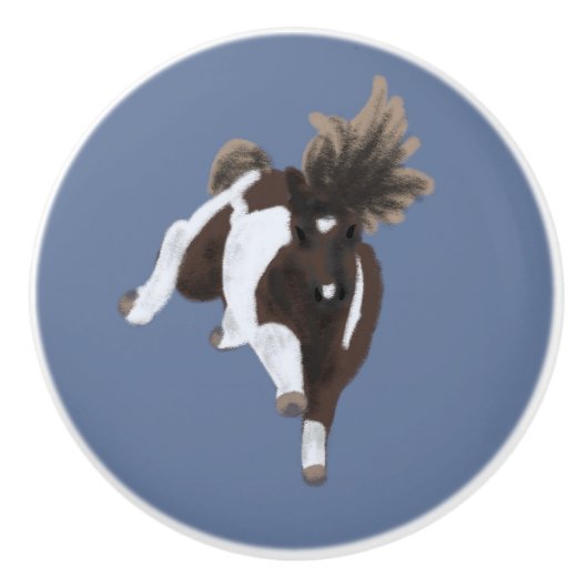 Springende pony  keramische knop (Voorkant)