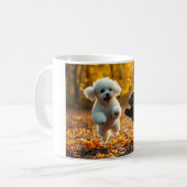 Springende Poodle Puppies Koffiemok (Voorkant links)