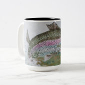 Springende Regenboog Tweekleurige Koffiemok (Voorkant links)