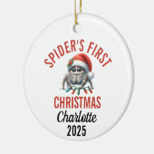 Springende Spin eerste kerst 2025 Keramisch Ornament (Links)