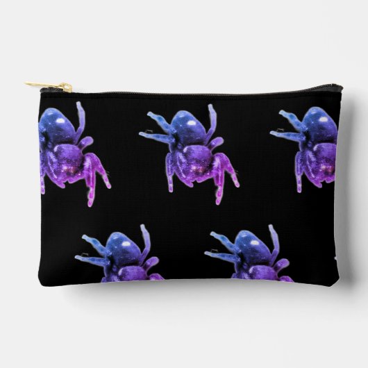 Springende spin paarse en zwarte totebag etui (Voorkant)