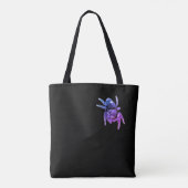 Springende spin paarse en zwarte totebag tote bag (Achterkant)