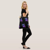 Springende spin paarse en zwarte totebag tote bag (Op model)