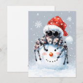 Springende Spinnen Sneeuwman Kerstkaarten Feestdagenkaart (Voorkant / Achterkant)