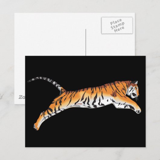 springende tijger briefkaart (Voorkant / Achterkant)