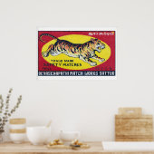 Springende Tijger Matchbox Kunstprint, Indiase Vin Poster (Keuken)