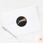 springende tijger ronde sticker (Envelop)