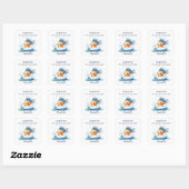 Springende Vis Kinderfeestje Bedankt Vierkante Sticker (Vel)
